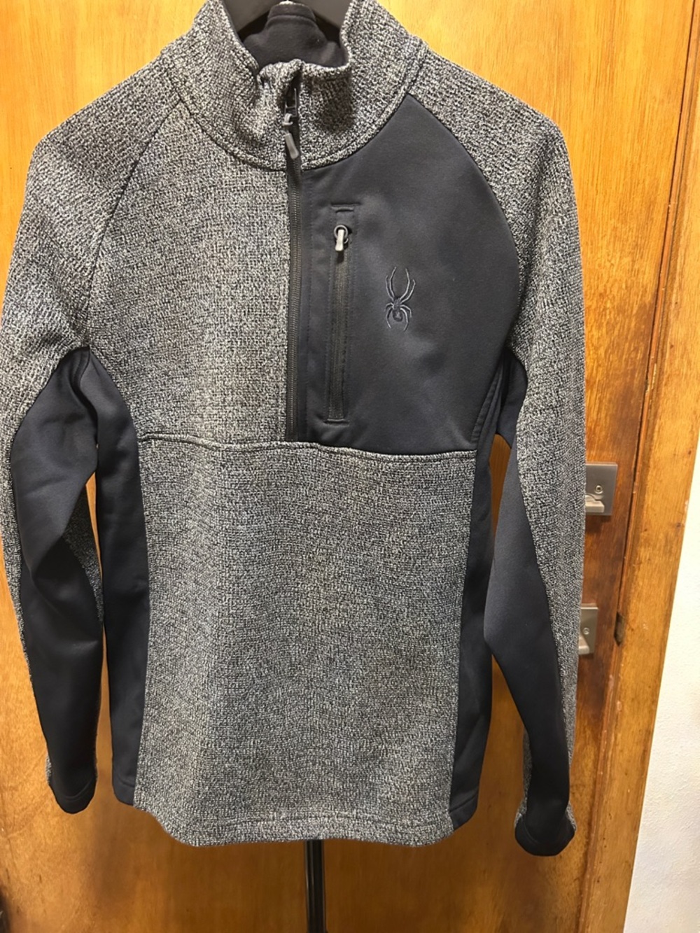 Spyder Men's Heather Gray and Black Half-Zip Jacket